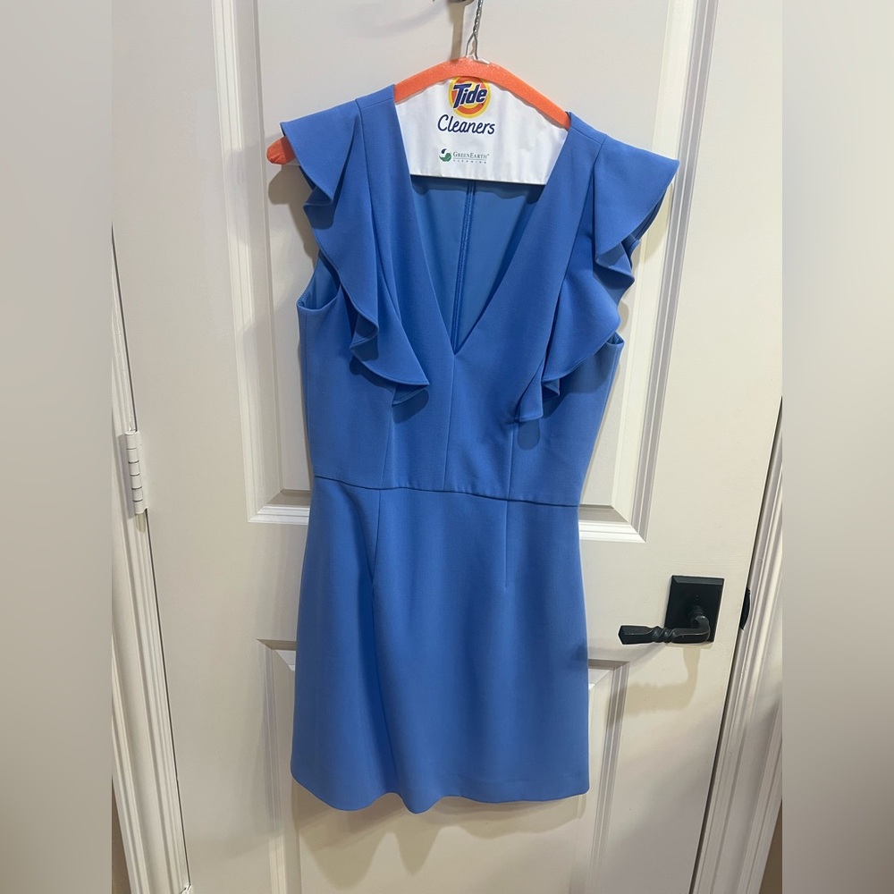 French Connection Blue Ruffle Mini Dress